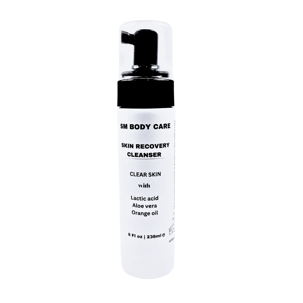  Skin Recovery Cleanser is formulated with lactic acid, a natural alpha hydroxy acid that gently exfoliates and brightens your skin brought to you by SM Body Care.