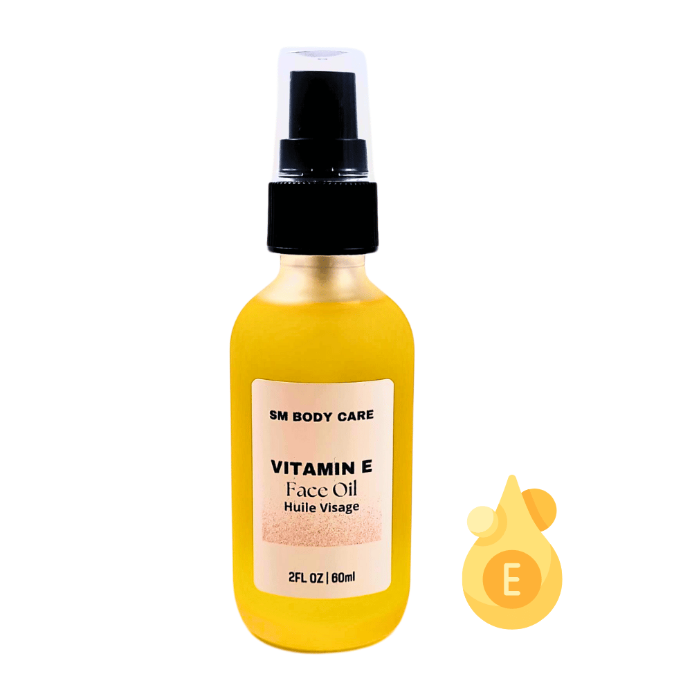 Vitamin e face oil formulated with natures finest ingredients brought to you by SM Body Care