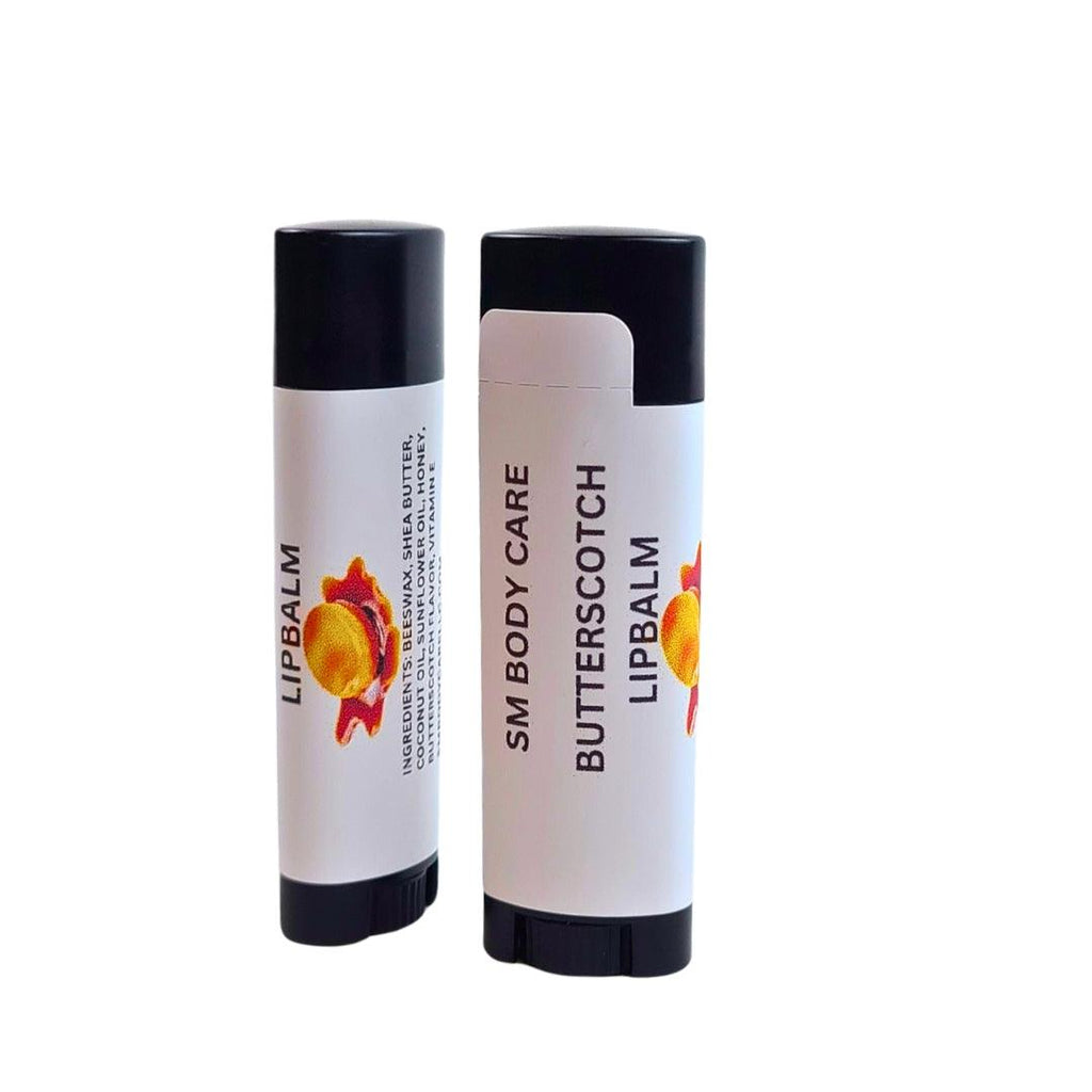 the ultimate in lip care with our Butterscotch Lip Balm, crafted from 100% natural ingredients like shea butter, cocoa butter, coconut oil, sunflower oil, honey, and beeswax. Infused with vitamin E, this balm provides intense nourishment and hydration, ensuring your lips stay soft, smooth, and sweet